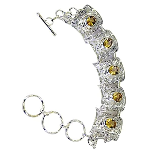 riyo Lista Gioielli citrino 925e in Argento Sottile Braccialetto l 7.5in sbracit-14013